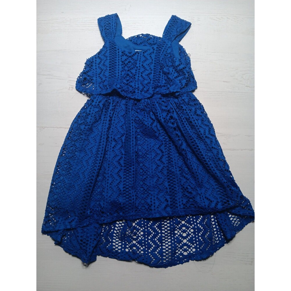 Emily West Girls Tiered Dress Size 4 Blue Dress